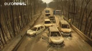 Drone footage shows Portugal wildfire devastation