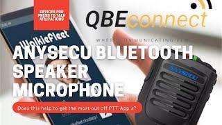Anysecu Bluetooth speaker microphone for apps like walkiefleet or zello (wireless)(PTT)