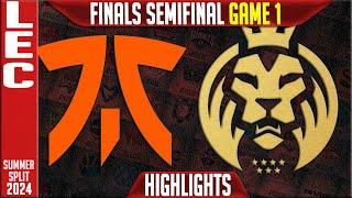 FNC vs MDK Highlights Game 1 | LEC Season Finals Winners Semifinal | Fnatic vs MAD Lions Koi G1