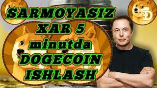 SARMOYASIZ XAR 5 MINUTDA DOGECOIN ISHLASH