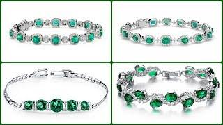 Classic Look Emerald Stone Bracelet Design | Emerald Bracelets for Ladies | PhoeniX GuyzZ Fashions