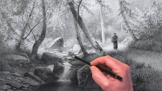 How To Draw Light In Landscapes, Woodland Stream