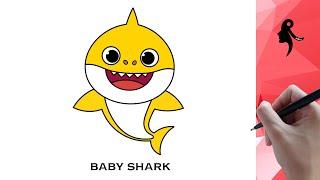 HOW TO DRAW BABY SHARK EASY