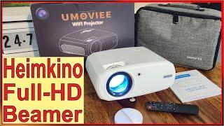 Umoviee Full-HD Heimkino Beamer [ Unboxing & Test ] WiFi - Bluetooth - HDMI - USB - FHD Beamer