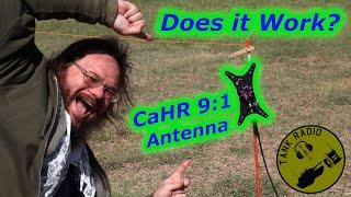 Cut and First Test of 9 to 1 Random Wire Antenna, CaHRTenna