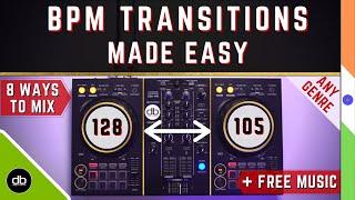 HOW TO MIX DIFFERENT GENRES AND BPM | 5 EASY TRANSITIONS + 3 PRO TRANSITIONS | DOWNLOAD FREE MUSIC 