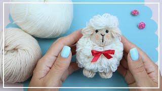 Cute Curly Yarn Lamb without knitting  Instructions Step by Step Wool Crafts  DIY