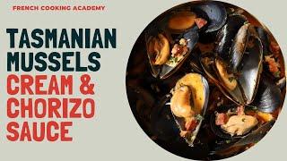 Mussels recipe with cream and chorizo sauce (step by step video tutorial )