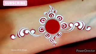 Bengali bridal makeup style alpona art design/alpana art/alpona art/chandan art for bride/kolka art