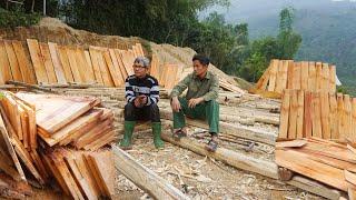 Panoramic view of building a new farm, building a wooden house,building a new life,gardening,farming