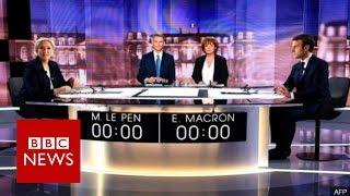Le Pen and Macron clash in crucial French election debate - BBC News
