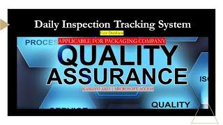 Microsoft Access | Daily Inspection Tracking System | Free Database