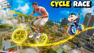 Franklin & Shinchan Conduct Cycle Race To Shinchan Brothers And Give Avengers Powers in GTA 5