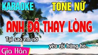 Karaoke Anh Đã Thay Lòng Tone Nữ - Gia Hân