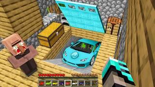 VILLAGER HIDE SECRET GARAGE WITH DIAMOND CAR in Minecraft