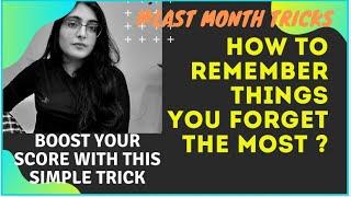 MY SIMPLE TRICK TO REMEMBER THINGS IN THE LAST MONTH ! #NEET PHODENGE  - ISHITA KHURANA