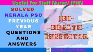 JHI-Health Inspector Exam Questions Discussion/Previous Question Paper Discussion Part  I/Kerala PSC