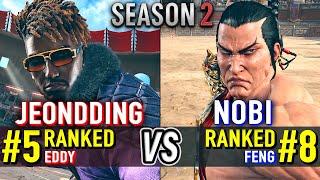 T8  JEONDDING (#5 Ranked Eddy) vs NOBI (#8 Ranked Feng)  Tekken 8 High Level Gameplay