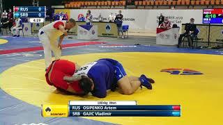 Osipenko (RUS) - Gajic (SRB). World SAMBO Championships 2020 in Serbia. +100 kg