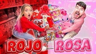 24 HORAS COMPRANDO TODO ROJO Y ROSADO !!  | Katie Angel