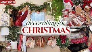 CHRISTMAS DECORATE WITH ME 2024 | DECORATING MY HOUSE FOR CHRISTMAS | traditional Christmas decor