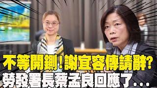 【每日必看】不等開鍘!謝宜容傳請辭?原因曝光!勞發署長蔡孟良回應了... 20241120