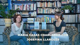 Maria Casas charlando con Josefina Llargués sobre   'La farmacia del mar': algas y agua de mar.