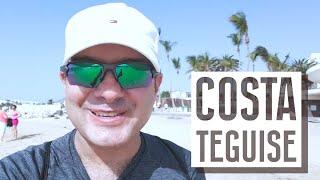 COSTA TEGUISE Beach & Promenade Walk in Lanzarote.