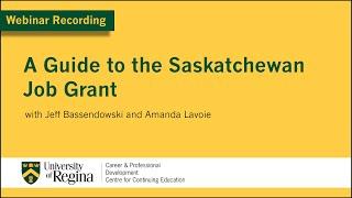 A Guide to the Saskatchewan Job Grant