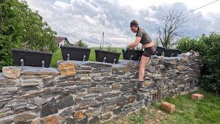 I Put PLANTS on Stone Wall to CREATE More PRIVACY