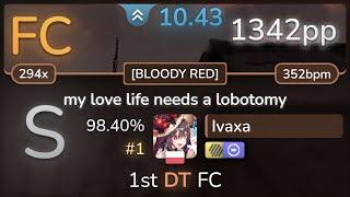 10.4⭐Ivaxa | DUCKBOY - my love life needs a lobotomy [BLOODY RED] +HDDT 98.40% FC #1 | 1342pp - osu!