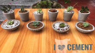 Tips for making 10 cool flower pots from cement and plastic cup