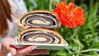 HUGE Poppy Strudel! Like from a Bakery! I cook Poppy Roll in the countryside