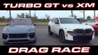 800 HP BMW XM Label Red vs Porsche Cayenne Turbo GT 1/4 Mile DRAG RACE