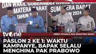 KERAS! Paslon 2 Sebut Cagub 1 Penjilat Prabowo: Kemaren Ngehina! | Debat Pilgub Sumbar tvOne