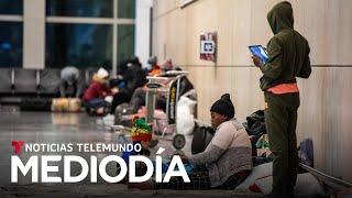 Massachusetts prohíbe pernocta de migrantes en principal aeropuerto de Boston | Noticias Telemundo