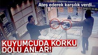 Ankara'da Kuyumcunun Silahlı Soyguncuyu Püskürtme Anı Kamerada