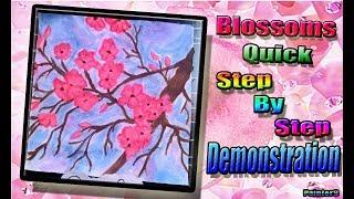 Beautiful Blossom flowers Mini painting | Step By Step | NonStop Creative