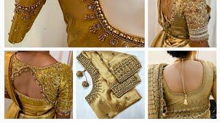 Golden Blouse Design  Back Blouse Designs New Model Blouse Designs New Collection