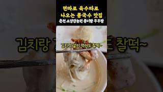 면따로 육수따로 나와서 취향대로 먹을 수 있는 콩국수 맛집! 찐한 국수도 맛있는데 면발이 아주 즥여줘요~ #shorts #쇼츠 #강원도 #춘천 #맛집 #콩국수 #국수 #추천 #여행