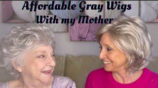 Affordable Wigs - Trying on 6 Gray Wigs from The Wig Company (Fun with my Mother)