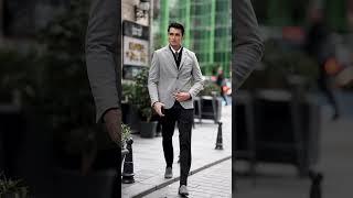 Step into refined elegance with HolloMen's Gray Tailored Men's Jacket