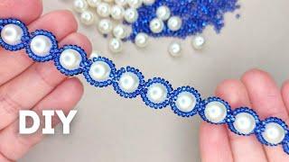 Easy Beaded Bracelet Idea Pearls Beads Jewelry Making Tutorial for Beginners