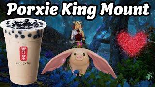 FFXIV's Gong Cha Collab Mount IS HERE! [Porxie King Mount]