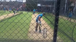 Faf du Plessis and Aiden Markram batting in nets