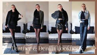 Denim and leather lookbook|| Autumn & winter fashion2023 || Fashionlin