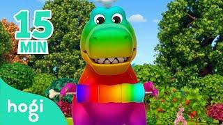 Learn Colors with Dinosaur Cooking｜15 min｜Learn Colors for Kids｜Compilation｜3D Kids｜Hogi Colors