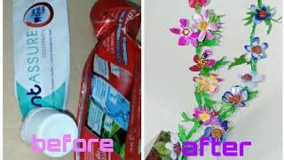 How to make flower with toothpaste cover | glorious creating creative