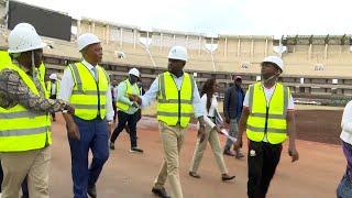 CAF PRESIDENT MOTSEPE WITH CSMURKOMEN INSPECTING KASARANI STADIUM RENNOVATION PROGRESS