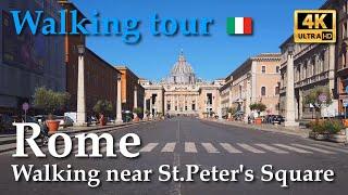 Rome, Italy【Walking Tour】St.Peter's Square - Vatican / R.XIV-XXII - 4k